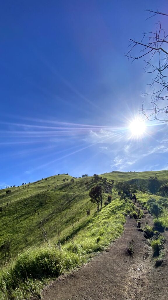Pemandangan sunrise dari puncak Gunung Merbabu dengan lautan awan