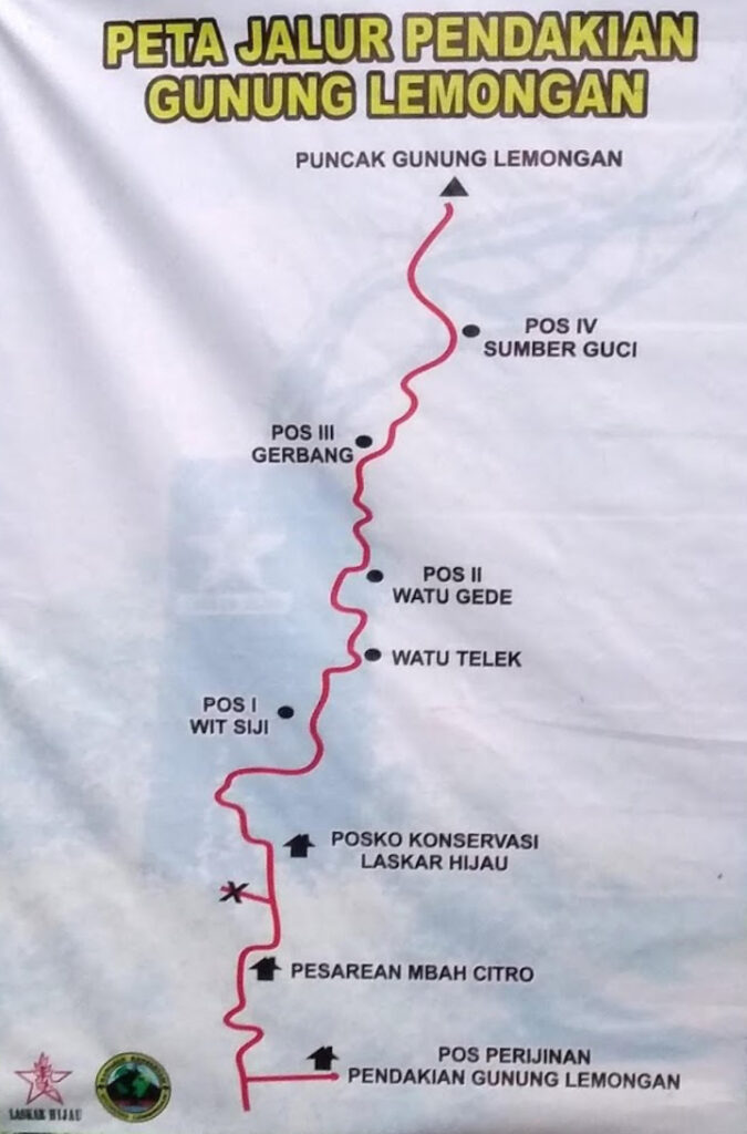 Route Hiking Mount Lemongan