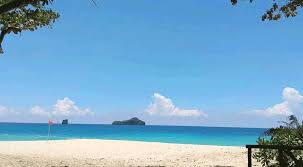 Pantai Sendiki dengan pasir cokelat bersih, ayunan tepi laut, dan tebing karang